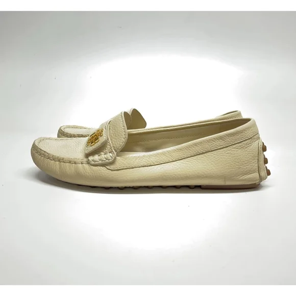 Tory Burch Kira Driver Cream Leather Loafers Size 7 - Picture 4 of 9